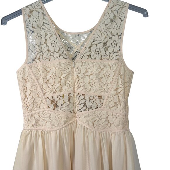 BCBGeneration Womens Lace Overlay Sleeveless Dress Size 8 Beige NEW - Picture 4 of 6